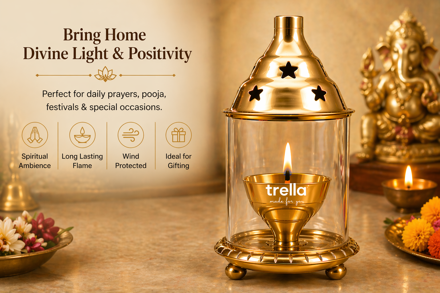 Trella-Aura Collection- Akhand Jyot ,Akhand diya,
